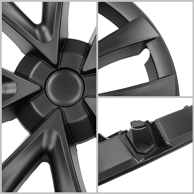Tesla Model 3 Black (18-in) Arachnid Style Wheel Cover Set - Image 3