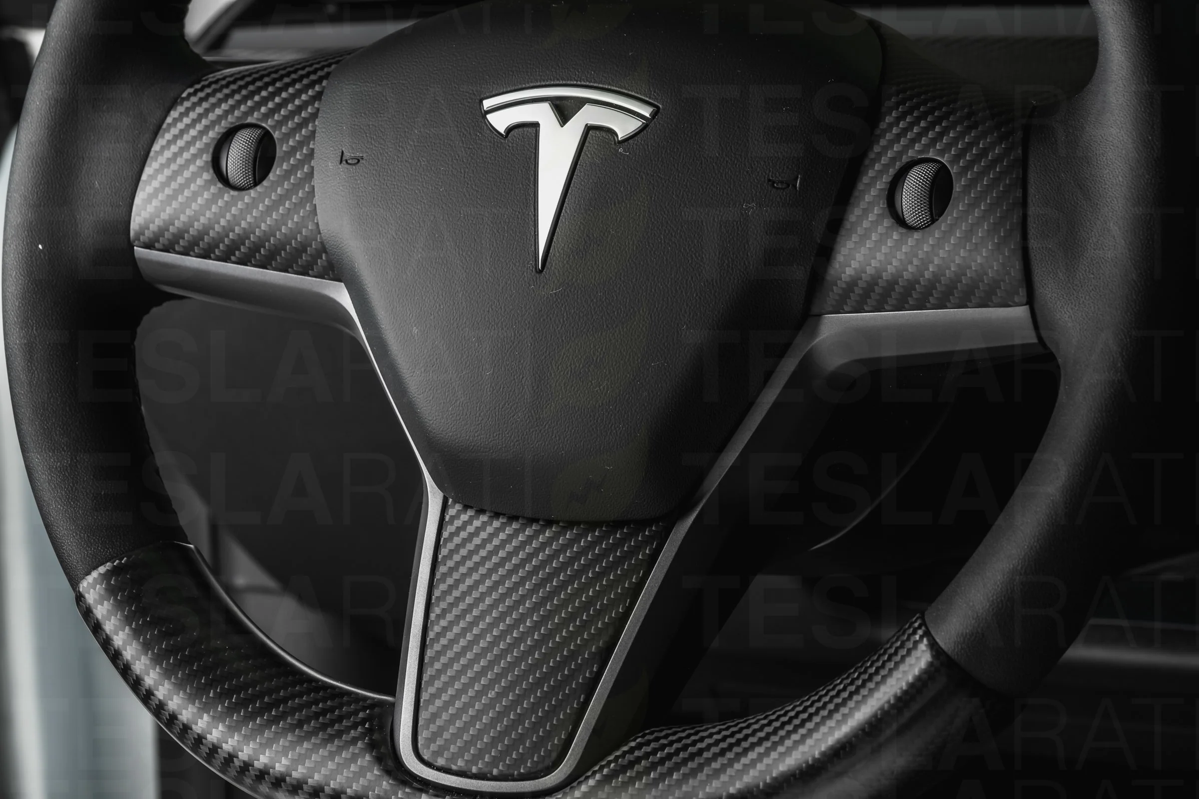 Tesla Model Y Carbon Fiber Steering Wheel Accents - Image 13