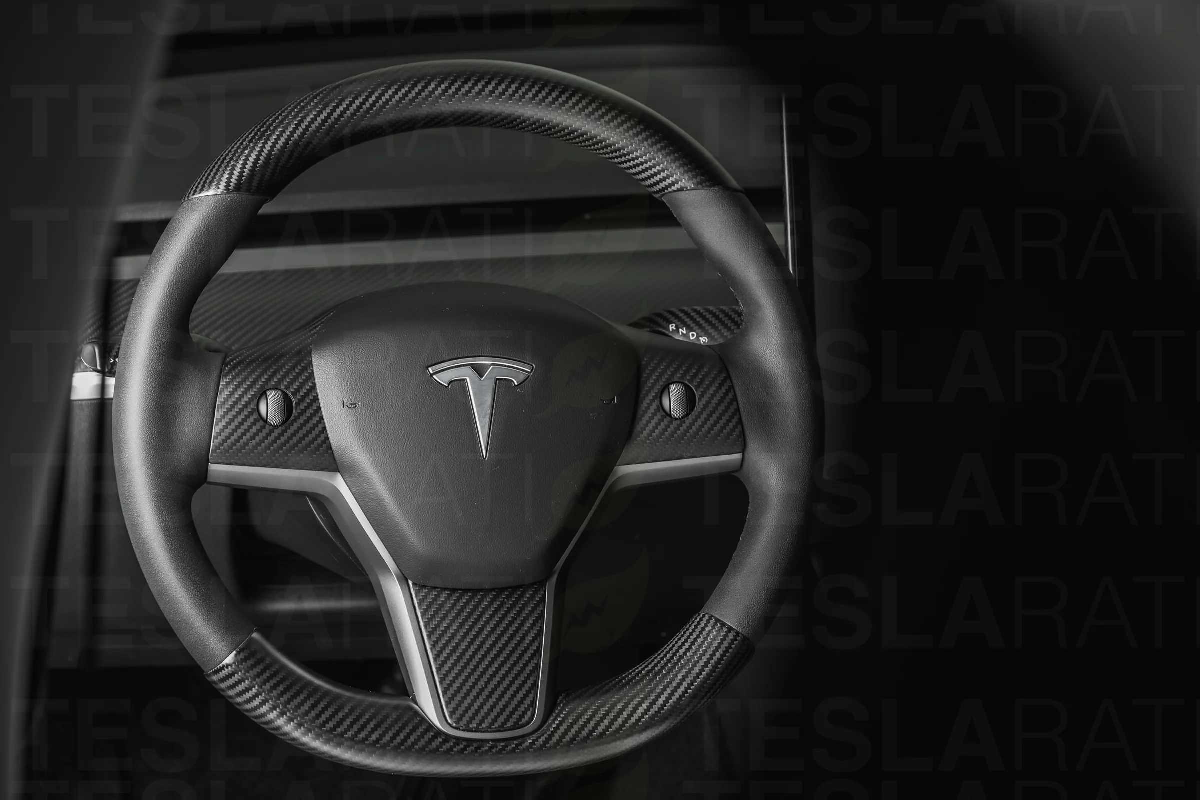 Tesla Model Y Carbon Fiber Steering Wheel Accents - Image 6