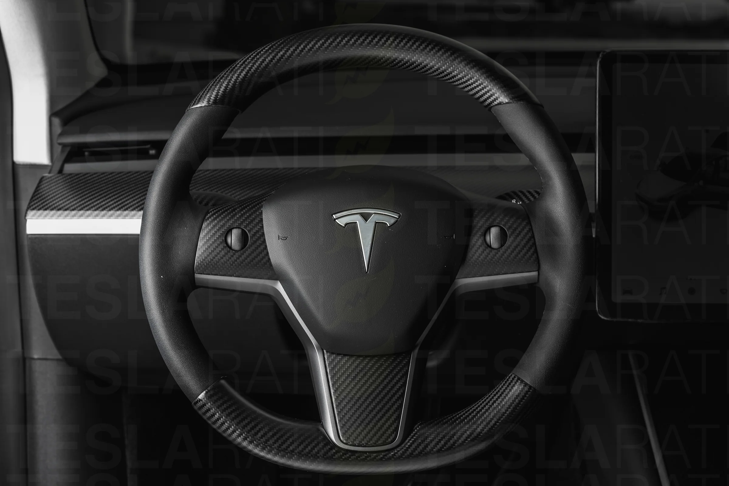 Tesla Model Y Carbon Fiber Steering Wheel Accents - Image 8