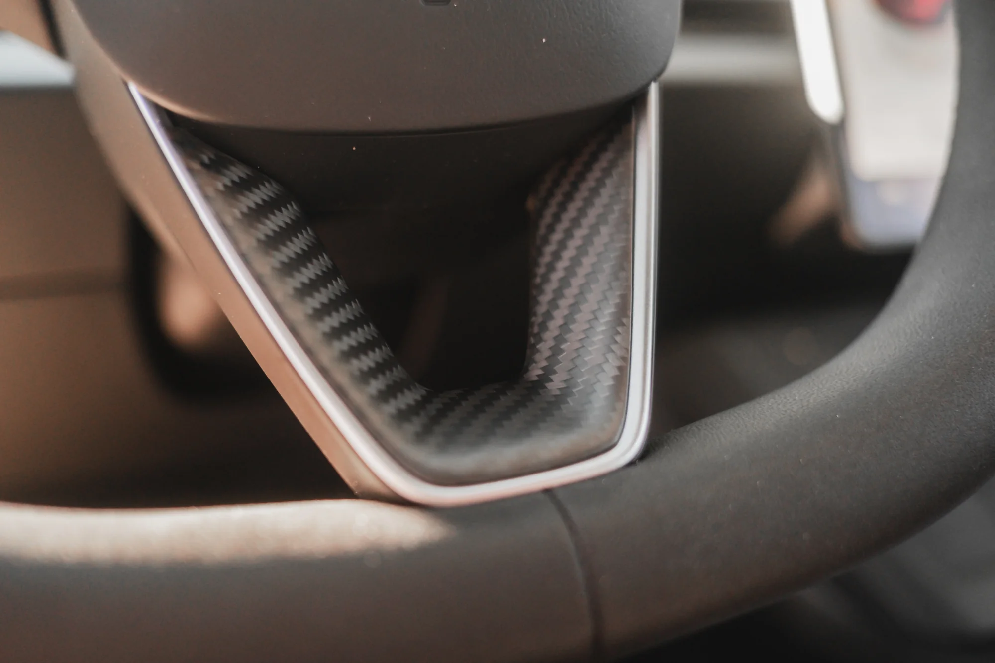 Tesla Model 3 Genuine Dry Carbon Fiber Steering Wheel Button Covers - Image 4