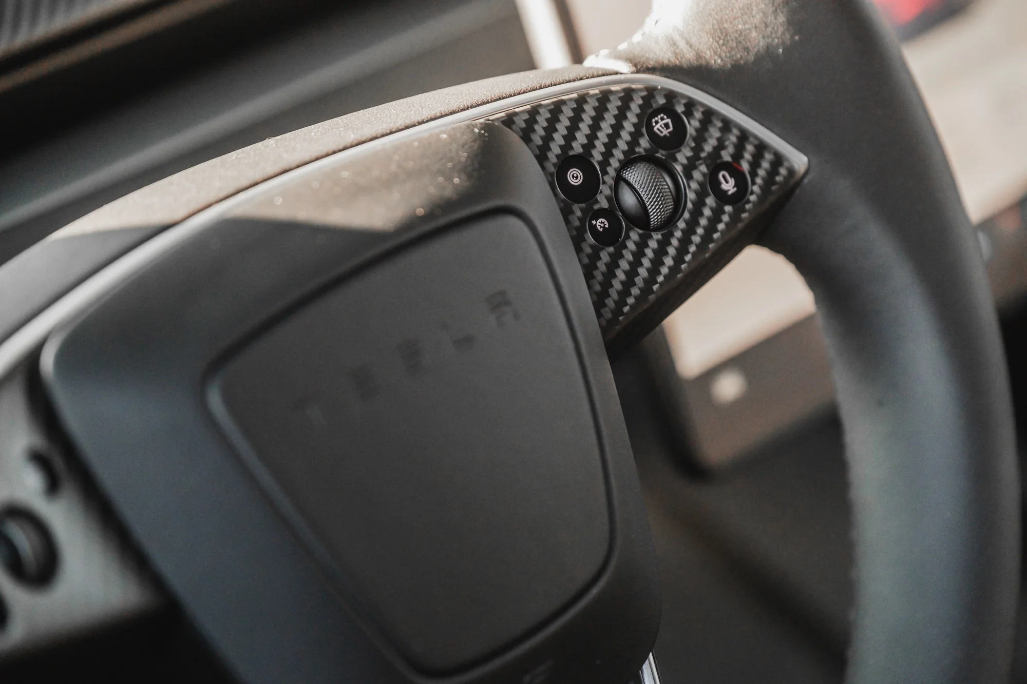 Tesla Model 3 Genuine Dry Carbon Fiber Steering Wheel Button Covers - Image 5