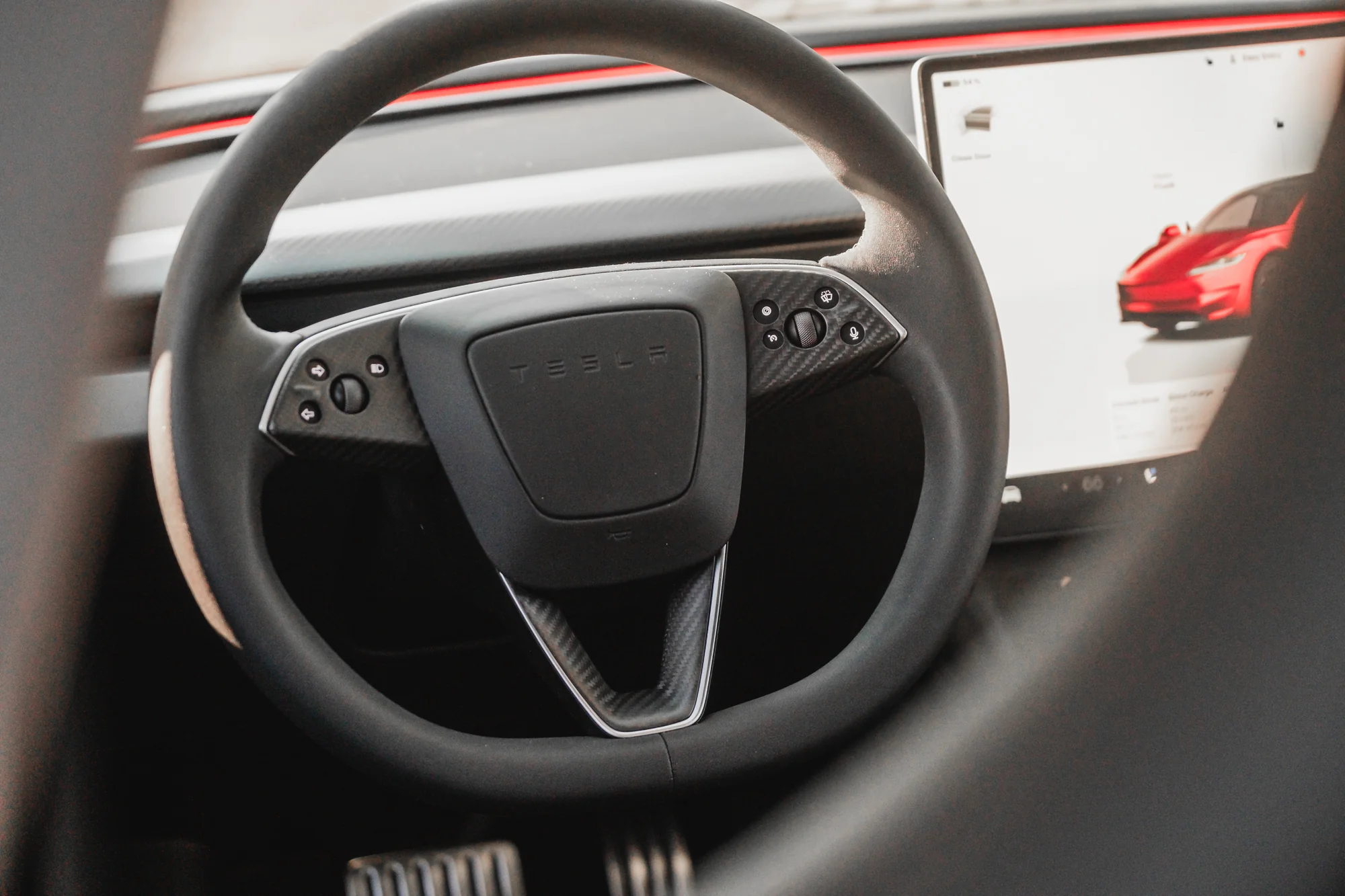 Tesla Model 3 Genuine Dry Carbon Fiber Steering Wheel Button Covers - Image 6