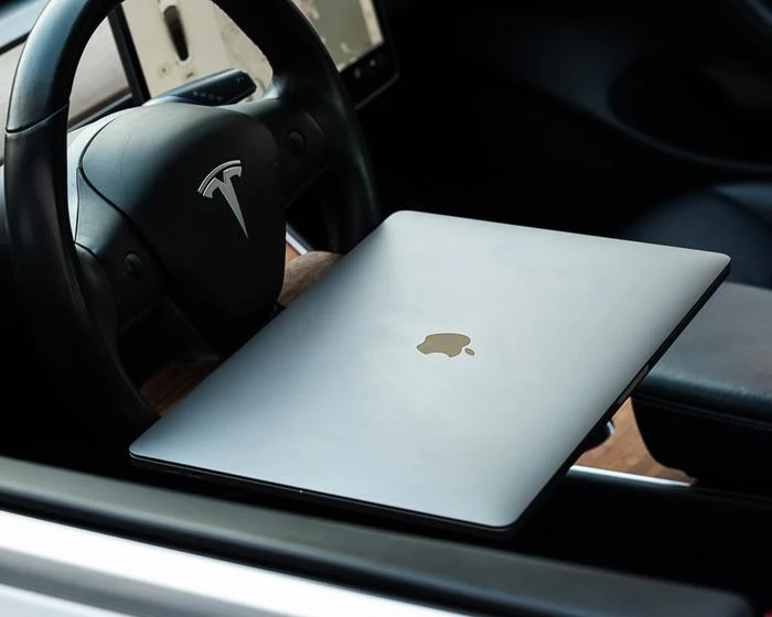 Tesla 'DeskWedge' Steering Wheel Desk (Real Wood) - Image 3