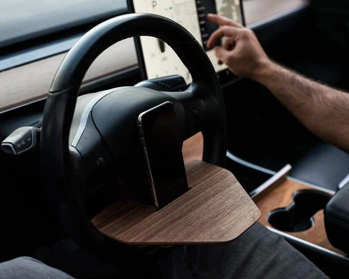Tesla 'DeskWedge' Steering Wheel Desk (Real Wood) - Image 4