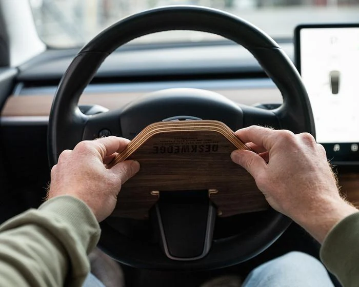Tesla 'DeskWedge' Steering Wheel Desk (Real Wood) - Image 6