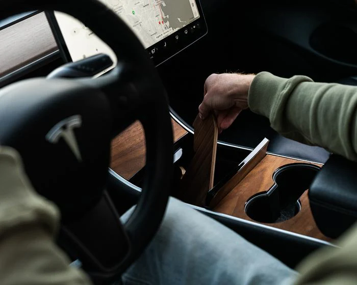 Tesla 'DeskWedge' Steering Wheel Desk (Real Wood) - Image 9