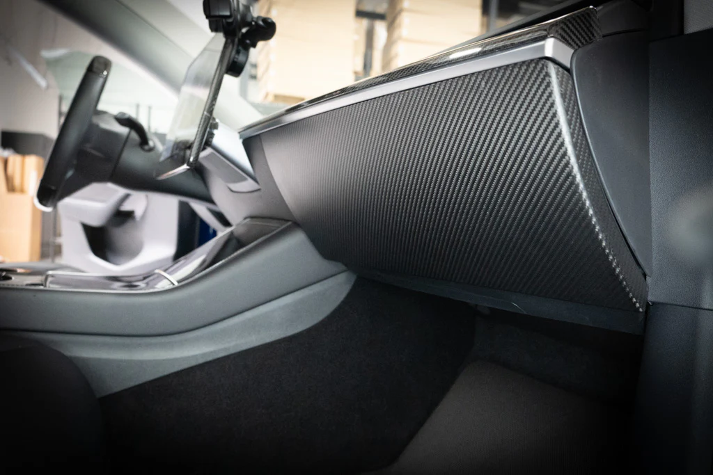 Tesla Model 3 Real Carbon Glovebox Panel