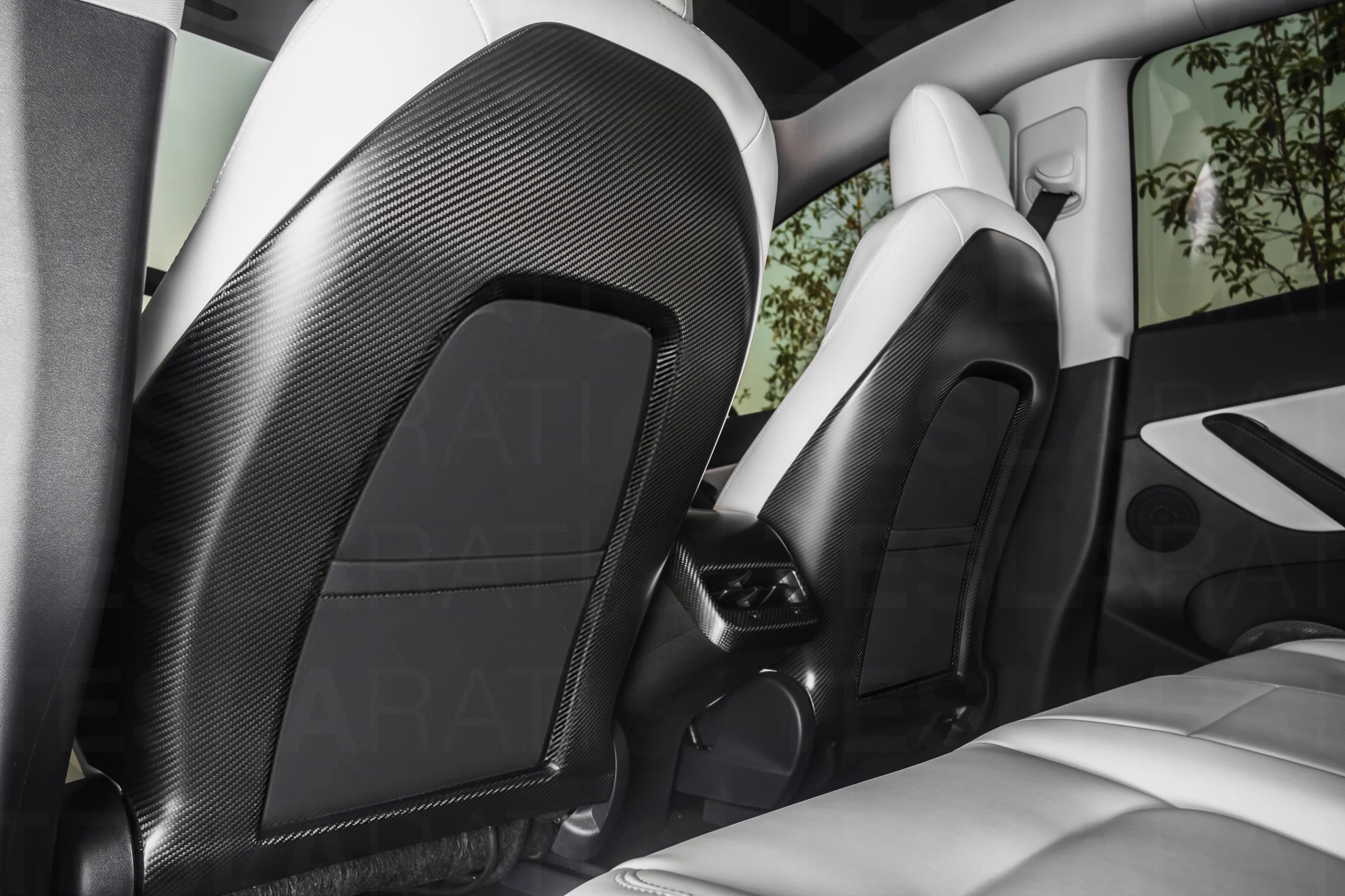 Tesla Model 3 Genuine Carbon Fiber Seat Back Covers (Pair)